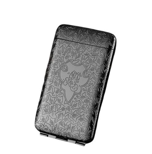 Image of Retro Metal Cigarette Case, 20 Cigarettes Storage Box, Peaky Blinders Design (Black Slim)