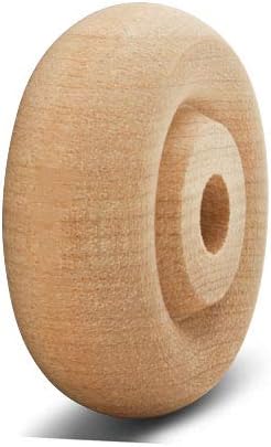 Miniatura 36 de Mini ruedas de madera clásicas, ideales para manualidades, 3/4 pulgadas de diámetro, 3/16 pulgadas de grosor, agujero de 3/16 pulgadas, paquete