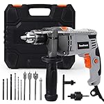 Towallmark 7.5-Amp Hammer Drill with Aluminum Alloy Housing, 1/2-Inch Corded Electric Hammer Drill with 3000RPM, Variable Speed, 15 Drill Bits with Toolbox for Home Improvement, DIY