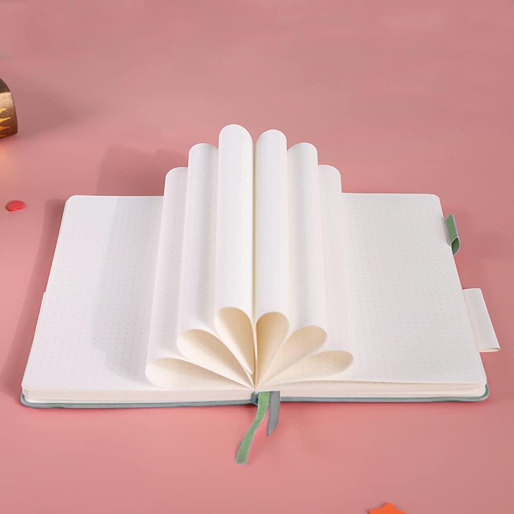 Dotted Journal, A5 Hard Cover Dotted Journal with Premium 100 GSM Thick Paper, Pen Loop, Inner Pocket, Elastic Banded - Image 4