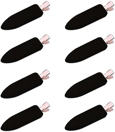 Ainiya Large No Bend Hair Clip,3.2 Inch No Crease Hair Clips Big Creaseless Hair Styling Accessories Black Alligator clips for Makeup Application (8 Pack)