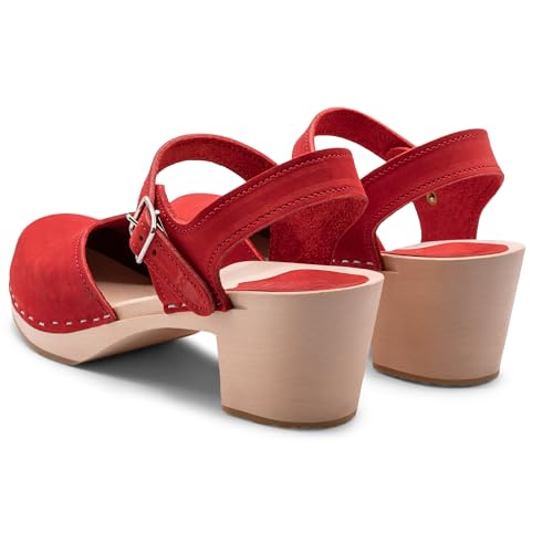 Image of Sandgrens Handmade Swedish Wood Clogs for Women, High Heel Sandal | Victoria