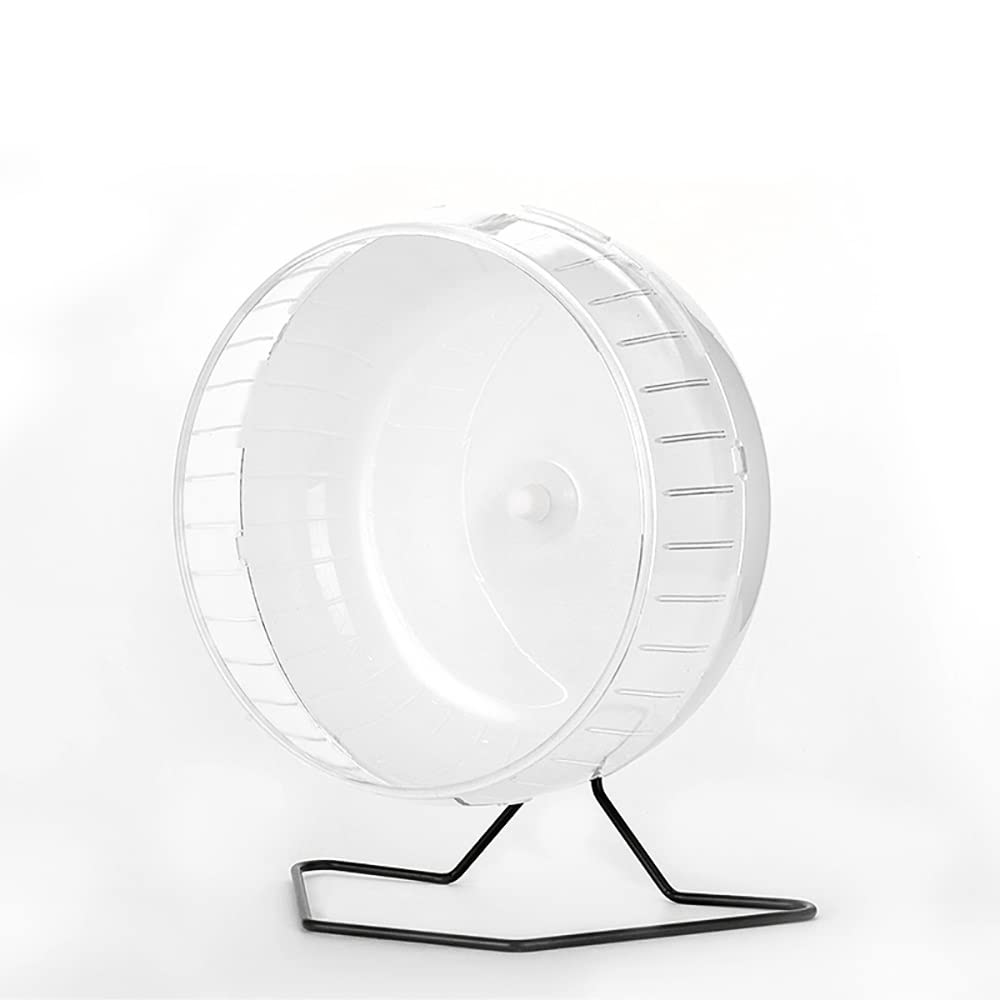 Rueda de hámster grande Silent Spinner Rueda de hámster Ruedas de ejercicio de animales pequeños con soporte (color: blanco, tamaño: 30 cm)