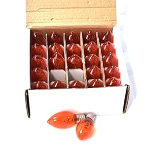 25 Pack C7 Replacement Bulbs, 5W Orange Light Bulbs, Halloween Christmas Light Bulbs for Outdoor String Lights Patio Wedding Decor, E12 Candelabra Base, Incandescent Night Lights 25 Pack C7 Replacement Bulbs 5W Orange Light Bulbs Halloween Christmas Light Bulbs for Outdoor String Lights Patio Wedding Decor E12 Candelabra Base Incandescent Night Lights