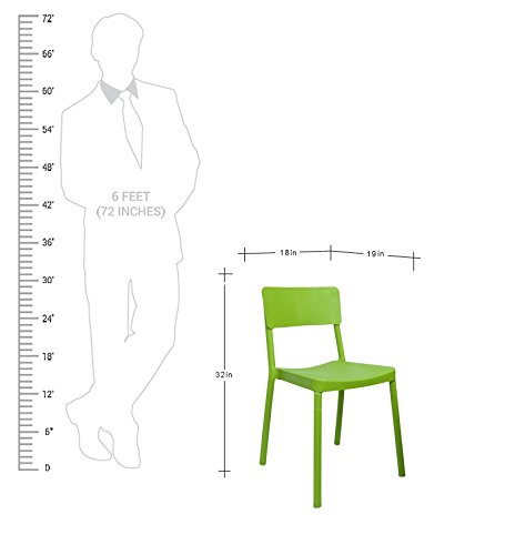 Image of Cello Eskimo Chair Set Pack of 2 - Green | Strong and Durable | Easy to Clean | Chair for Living Room, Bed Room, Kitchen, Office Room, Outdoor | 3 Years Warranty