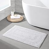 Nautica Set Highly Absorbent 2 Piece Cotton Reversible Bath Rugs, Modern Bathroom Décor, Micellar Solid White