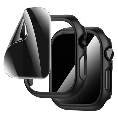 Film Apple Watch 10 46mm anti-espion haute sensibilité avec coque rigide anti-choc