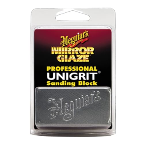Meguiar's Professional Mirror Glaze Unigrit Sanding Block 2,000 Grit K2000 - Professional-Grade - Precise, Uniform Grit for Even Sanding that's Easy to Clean and Polish, 1 Block