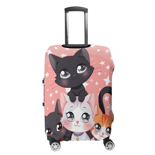 Cartoon Little Cat Luggage Cover, Washable Elastic Suitcase Cover Protector Fit 18-32 Inch Luggage4