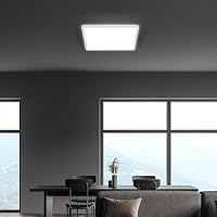 BRILONER - LED Deckenlampe mit indirektem Licht, 3 cm flach, Licht neutralweiß, Lampe, Deckenleuchte, Wohnzimmerlampe, LED Panel, Küchenlampe, Deckenbeleuchtung, Schlafzimmerlampe, 42x42x3 cm, Weiß – Ansicht 3
