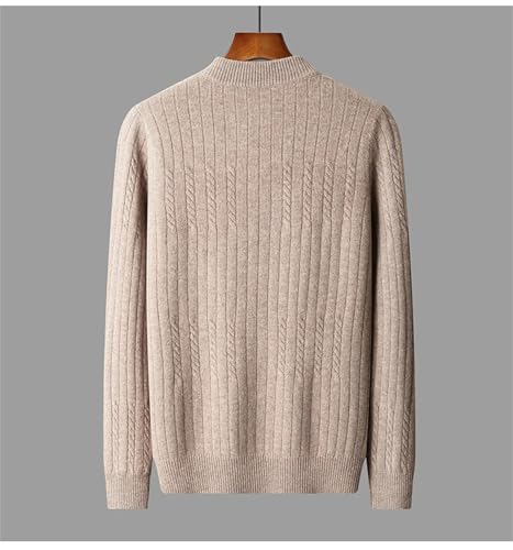 Men's Winter Crewneck Wool Sweater Soild Color Long Sleeve Business Casual Loose Knitted Pullover Sweater2