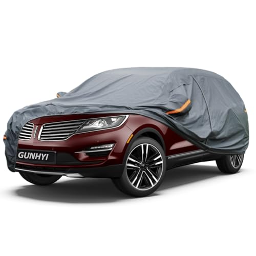 Image of GUNHYI Premium Car Cover Custom Fit Lincoln MKC, 16 Layers Heavy Duty Car Cover Waterproof All Weather with Zipper Door for Sun Rain Snow Dust Uv Protection