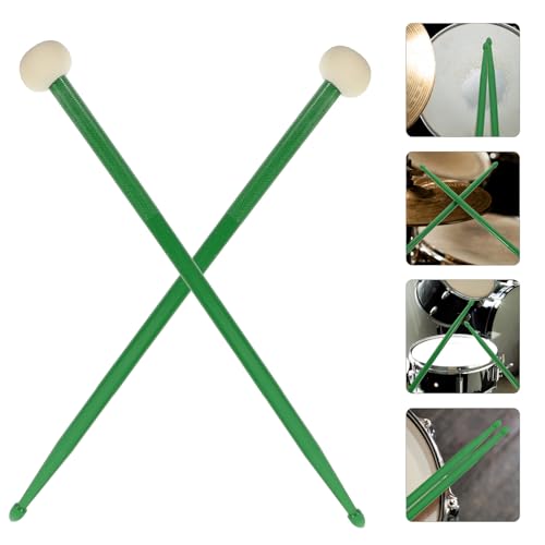 ABOOFAN Baqueta doble para batería profesional color verde oscuro para tambores y percusión miniatura 5