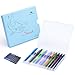 12 PCS Jinhao Mako Fountain Pen Fine Nib with 10 Cartridges (5 Black+5 Blue) Diversity Color Lot Shark Pens Case Set with Refillable Converters