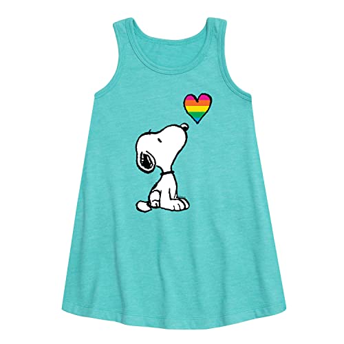 HYBRID APPAREL - Peanuts - Snoopy Rainbow Heart - Toddler & Youth Girls A-line Dress