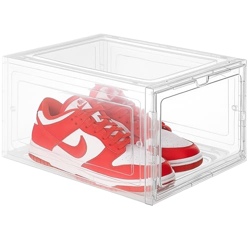 HAND Espositore per Scarpe Trasparente in Acrilico Rigido – Box Impilabile con Chiusura Magnetica, Scatola Porta Scarpe Salvaspazio per Sneakers, Borse e Accessori (1, L - LARGE (OPACA))