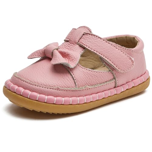 WUIWUIYU Baby Girls Toddlers Closed Toe Summer Sandals Soft Athletic Bow Sandals Outdoor Learn Walker Shoes Pink Size 4