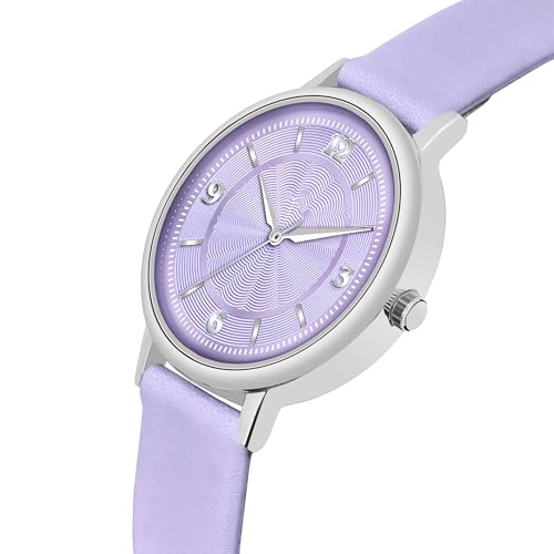 Image of Acnos 6 Colors Dial Leather Strap Quartz Analog Watch for Women - Classic & Stylish