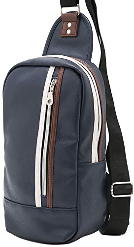 CARLINO(カルリーノ) ボディバッグ メンズ 防水 斜めがけ レザー AP-088 ネイビー