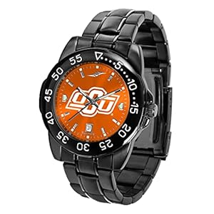 SunTime Oklahoma State Cowboys Men’s Watch, Black Fantom Sport with AnoChrome Team Logo Dial, Stainless Steel 20mm Strap