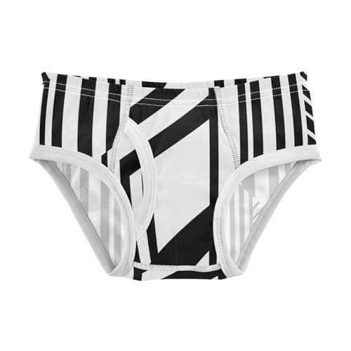 KLL Black and White Stripes Cartoon Toddler Boys Soft Training Underwear Breathable Undies