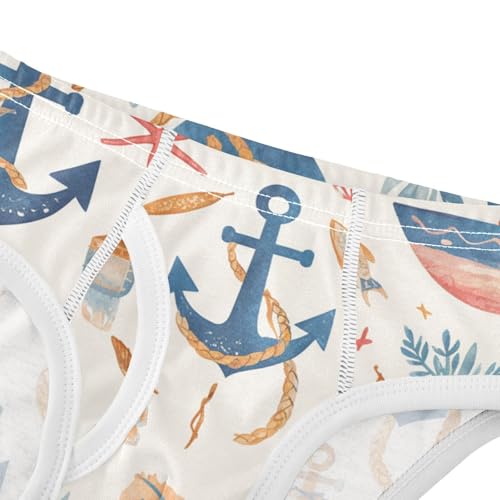 KLL Hand Drawn Sea Ship Ocean Boys Toddler Pure Cotton Underwear Briefs Breathable Undies4