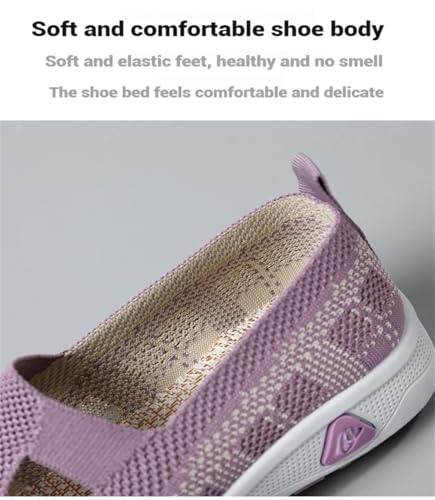 Orthowalkway Womens Shoes,Zapatos Ortopédicos, Lightweight Flat, Slip-On Breathable Mesh Trainers, Jogging Shoes3