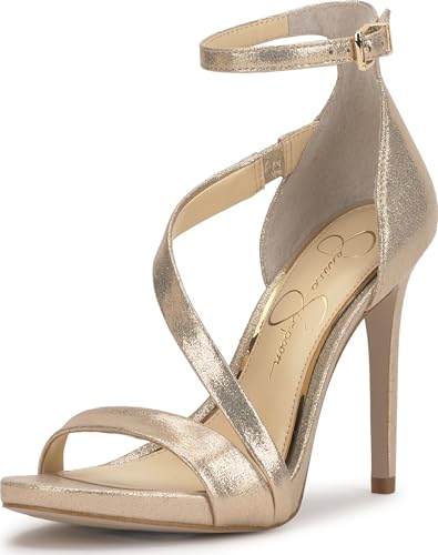 Jessica Simpson Women's Rayli Heeled Sandal, Champagne, 7.5