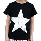 [Bee] ビー 半袖プリントTシャツ ガールズ ボーイズ 女の子 男の子 キッズ 綿 コットン プリント 春 夏 tbb02367 110cm WTスター×黒地