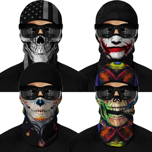 Image of M-YOUNG 4PCS Balaclava Full Face Mask Ski Mask UV Protection Cover Motorcycle Full Face Mask for Men Women