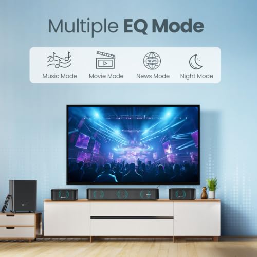 Image of Portronics 150W Pure Sound Pro X2 5.1 Channel Home Theatre with Deep Base Wired Subwoofer, Dual Satellite Speakers, Bluetooth 5.3, HDMI ARC, Optical, USB, AUX, Multiple EQ Modes, Remote (Black)