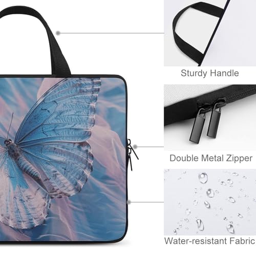 Bolso bandolera para laptop con diseño mariposa azul miniatura 4