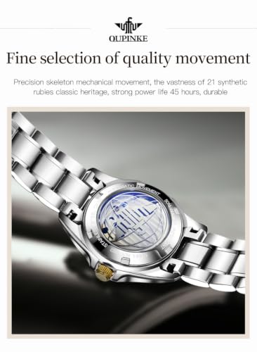 Image of OLEVS Womens Automatic Watch Gold Luxury Diamond Self Winding Ladies Wrist Watches Waterproof Luminous Date