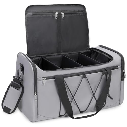 Sneaker Bag for Travel, Outdoor Sports Gym Bag Shoe Bag for 4 Pairs of Sneakers up to Size 14, Travel Duffel Bag with 3 Adjustable Dividers & Shoulder Strap, Sneakerhead Gift