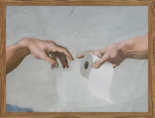 Funny Bathroom decor Wall Art, Vintage Eclectic Restroom Sign Wall