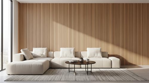 Image of Premium Wooden Wallpaper Roll Textured Wood Design Wall Sticker for Living Room Bedroom Kitchen Furniture Renovation Peel and Stick Wall Decor Sheet (45.5x305cm)