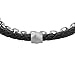 Fossil Men's Stainless Steel Black Braided w/Silver-Tone Chain Bracelet, Color: Silver/Black (Model: JF04556040)