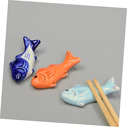 Yardenfun 3Pcs Cute Fish Chopstick Rest Ceramic Decor Miniature Holder Japanese Chopsticks Japanese Chopstick Rest Japanese Style Chopstick Holder Spoon Fork Holder Chopsticks Rack Ceramics #TOP1