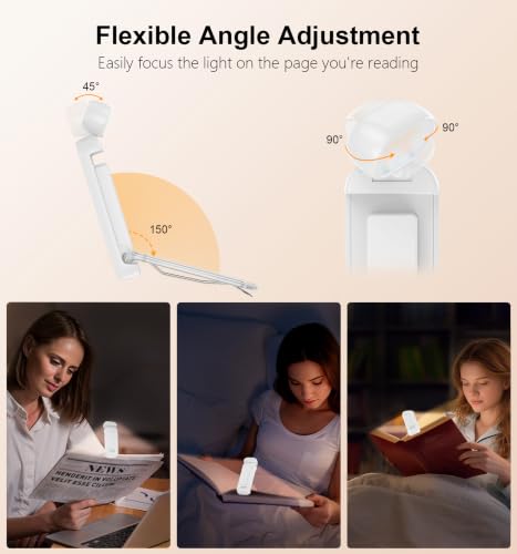 Gritin Leselampe Buch Klemme, Wiederaufladbare Buchlampe mit 7 LEDs -Weiß – Ansicht 5