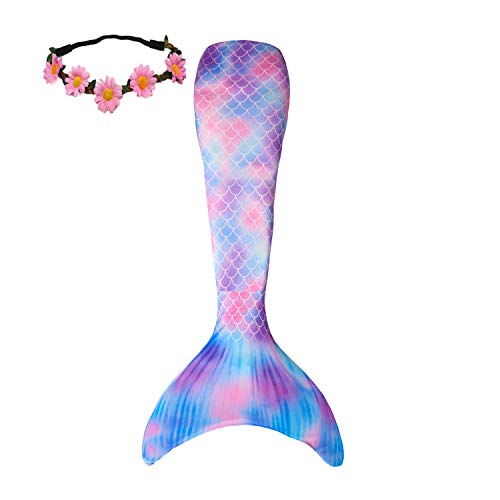 Kokowaii Fancy Girls Swimming Tails Adult Tails for Swimming 67 Rainbow Small-Adult