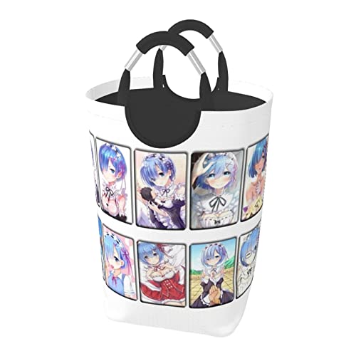 でおしゃれ 大容量 洗濯かご Re:ゼロから始める異世界生活 (7) ランドリーバスケット ランドリーかご 洗濯かご 衣類収納ボックス 撥水加工 取っ手付き 四角形 ランドリーバスケット 収納便利