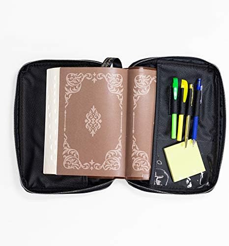 Divinity Boutique Leather Bible Cover Midnight Black - Extra Large (19556) | Fits Bibles up to 6.75" x 9.875" x 2"