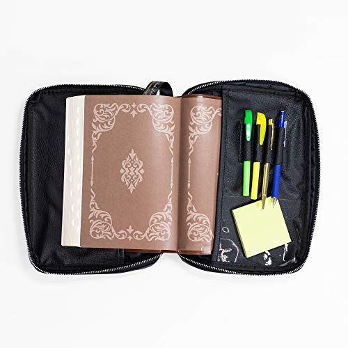 Divinity Boutique Leather Bible Cover Midnight Black - Extra Large (19556) | Fits Bibles Up To 6.75" X 9.875" X 2" #TOP6