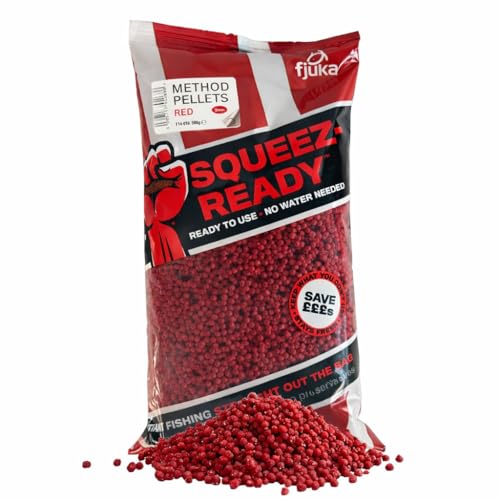 Fjuka Red Squeez-Ready Method Pellet 500g | Ready-prepped 2mms | Carp F1s tench bream