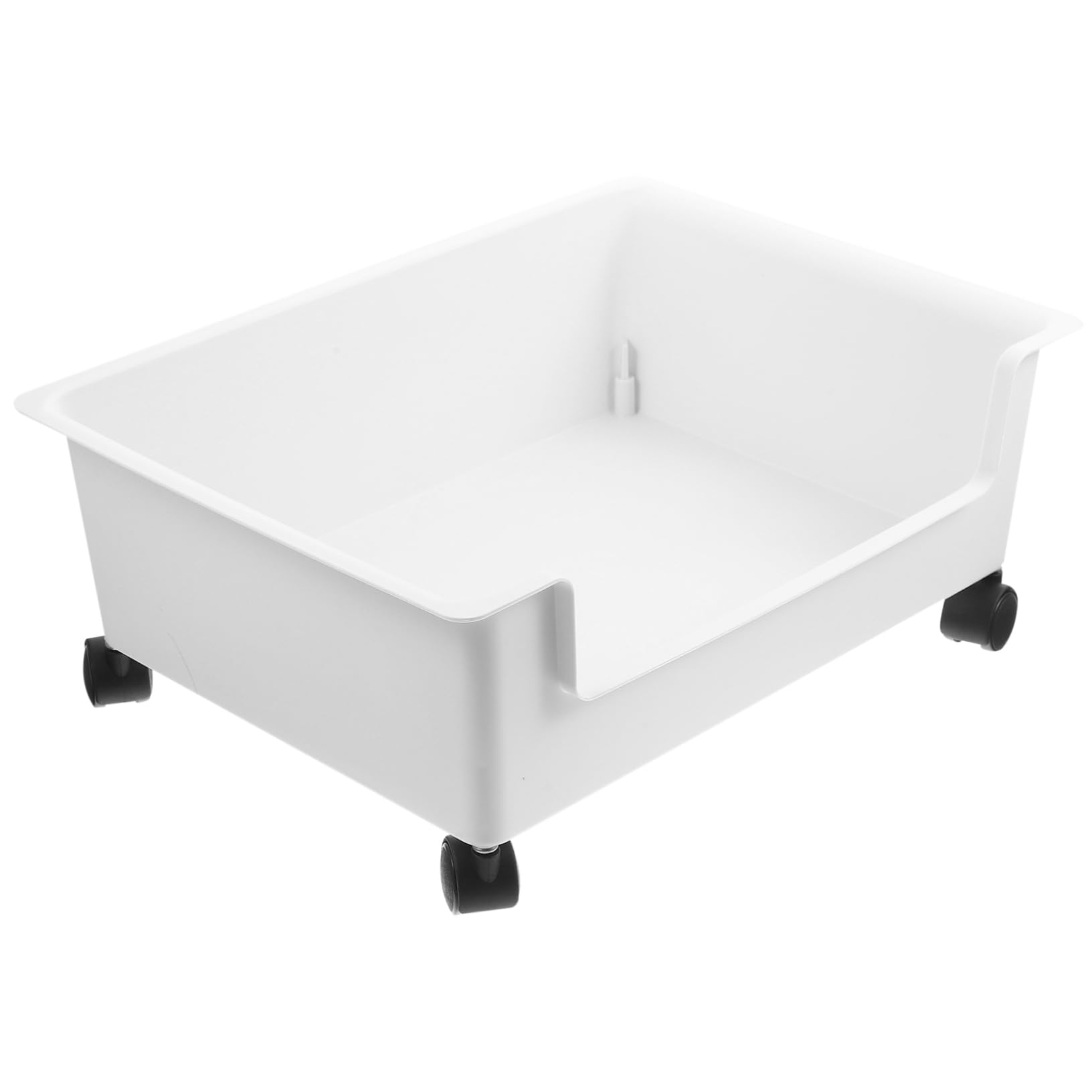Contenitore Porta Libri con Ruote in Plastica Bianco per Camerette Studenti, Organizer per Back To School Party con Superficie Liscia e Design Semplice