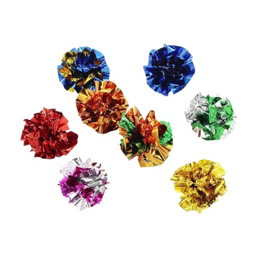 UUYYEO 30 Pcs 5.5cm Bulk Cat Crinkle Ball Toys Interactive Cat Toy Balls Cat Chase Balls Kitten Soft Ball Toys Cat Playing Balls Kitten Exercise Toys Puppy Chew Balls