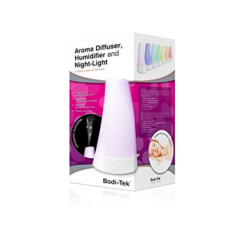 Rio Aroma Diffuser, Humidifier and Night Light, 7 colours LED night lights, Calming Steam of Mist