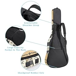 Anchor and Slogan Housse rembourrée imperméable Oxford pour guitare avec bandoulière réglable - Les Beatles, Paul McCartney, John Lennon, RIngo Starr, George Harrison Anchor and Slogan Housse rembourrée imperméable Oxford pour guitare avec bandoulière réglable – Image 3
