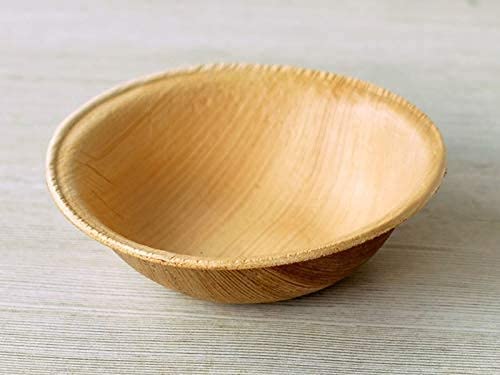 DSOM Palm Leaf Bowls Eco-Friendly Disposable Cutlery Round Bowls 4 Inch Diameter