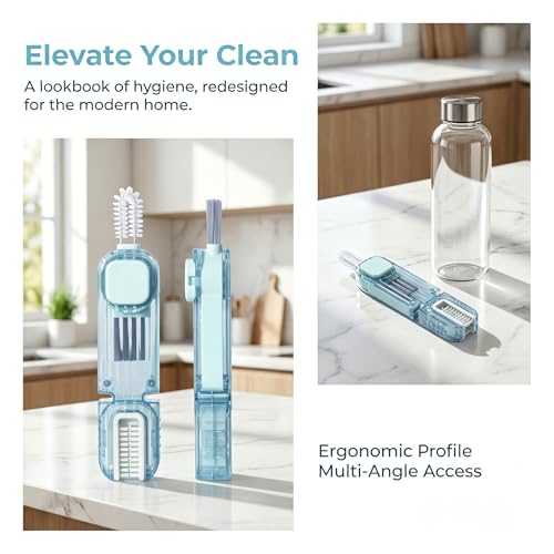 Image of 2Pcs 4 in 1 Cup Lid Gap Cleaning Brush Set,Multifunctional Crevice Cleaning Brush for Bottle,Multipurpose Bottle Cleaner with Compact Design Tiny Silicone Cup Holder Cleaner Tool,Kitchen Gadgets